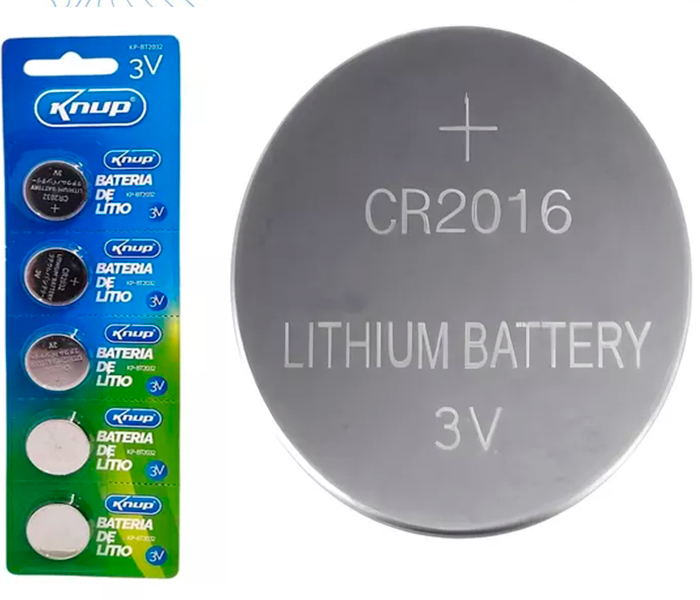 Bateria Kanup Lithium 3V Cartela Com 5 Pilha CR2016